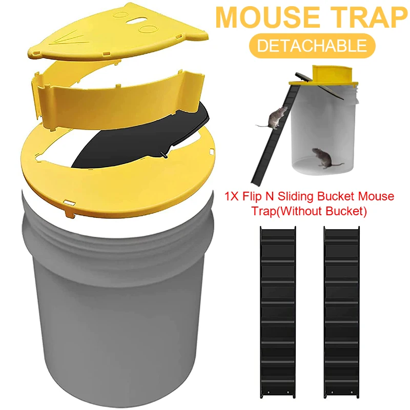 Piège à Souris Réutilisable en Plastique avec Couvercle E27, Humain ou Létal, Multi Prise, Réinitialisation existent, à Glissière Rabattable