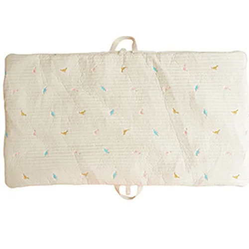 Children Kids Mattress Cotton Cartoon Embroidery Bear Foldable Portable Napping Mat Sleepover Snack