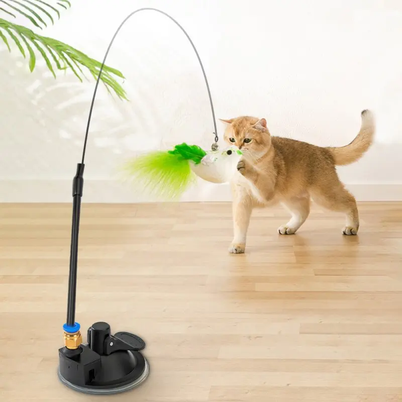 Interactive Cat Toy Funny Simulation Feather Bird with Bell