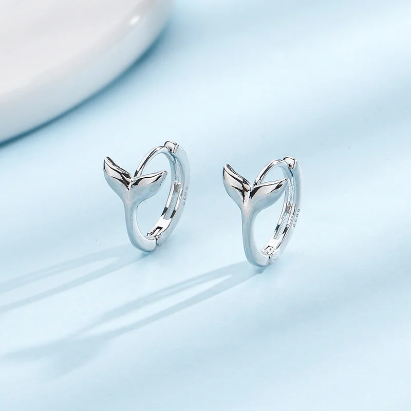 

Женские серьги-кольца с хвостом русалки KOFSAC, элегантные серьги из стерлингового серебра 925 пробы, повседневные ювелирные украшения