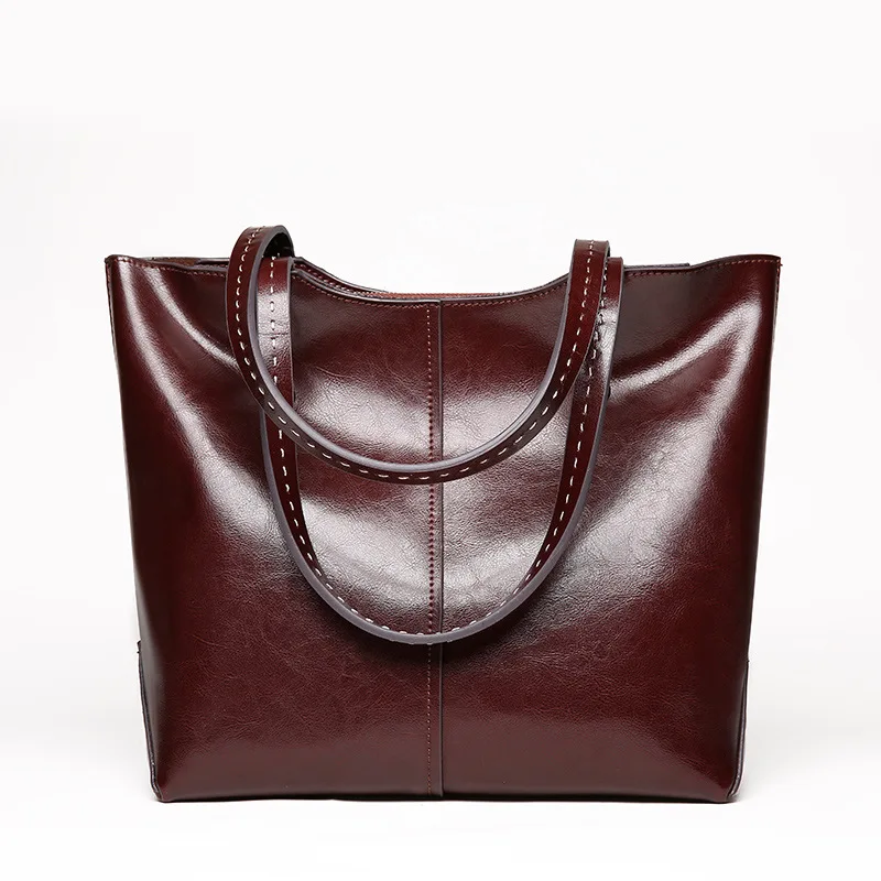 

Cow Genuine Leather Ladies Shoulder Bags Big Women Leather Handbags Female Totes Hand Bags Designer Luxury Famous Brand Bag 2022