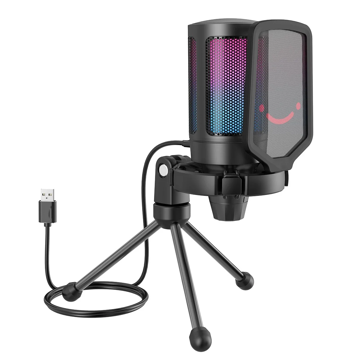 USB конденсаторный игровой микрофон для ПК PS4 PS5 MAC с поп-фильтром Противоударное