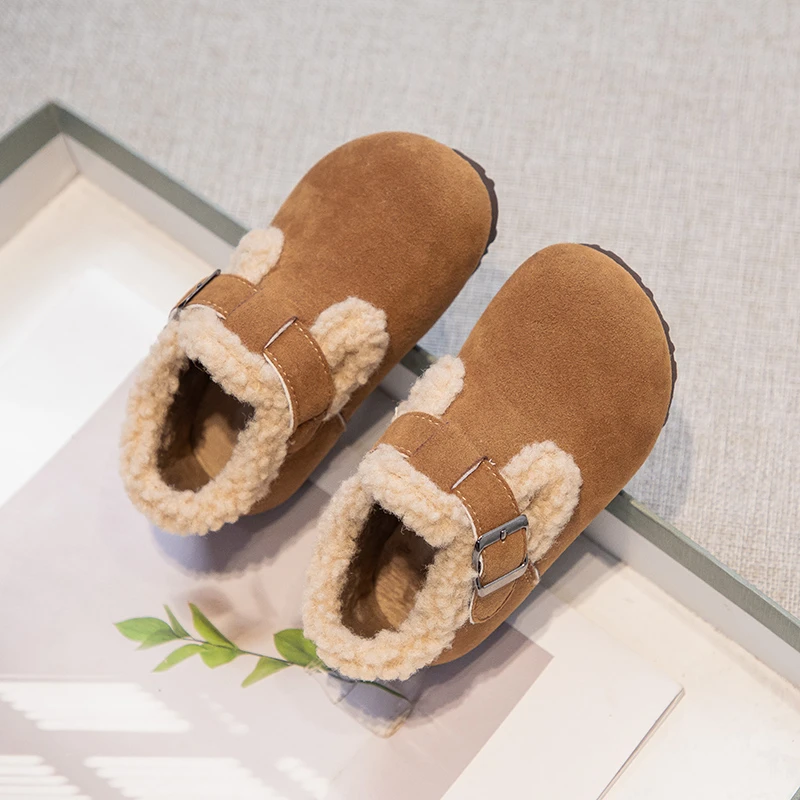 Winter Kids Suede Leather Walking Shoes