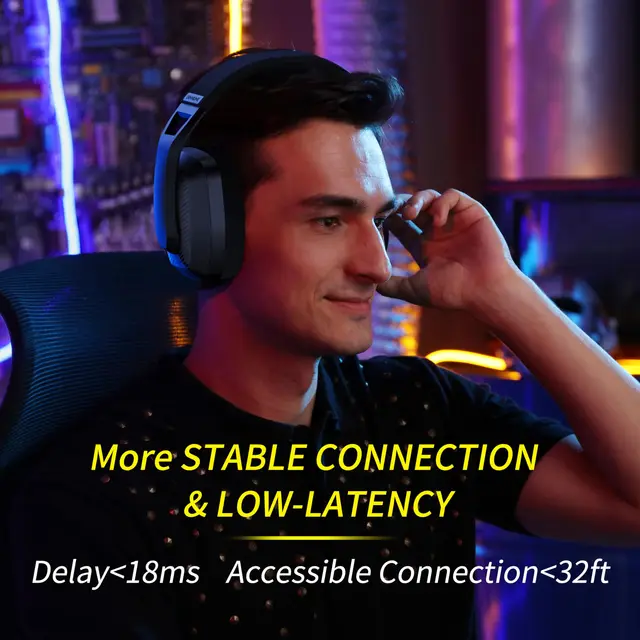 BINNUNE BW06 2.4GHz Wireless Gaming Headset with Mic for PS5 PS4 PC Mac Playstation Bluetooth Gaming headphone with Microphone 3