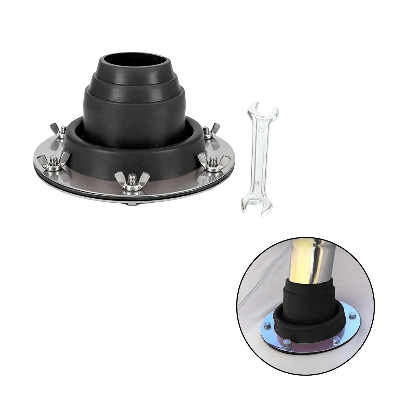 

Silicone Tent Stove Jack Roofing Pipe Flashing Firewood Stove Anti Scald Protection Ring for Log Cabins Workshops Garages