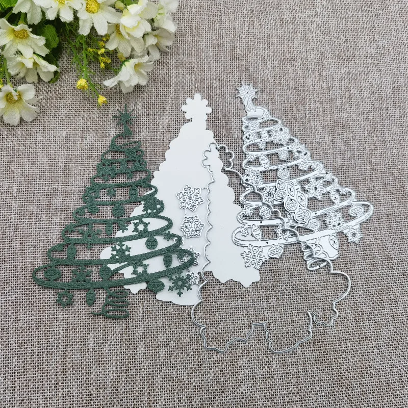 Christmas tree lace frame background Metal Cutting Dies Stencils For DIY Scrapbooking Decorative Embossing Handcraft Template