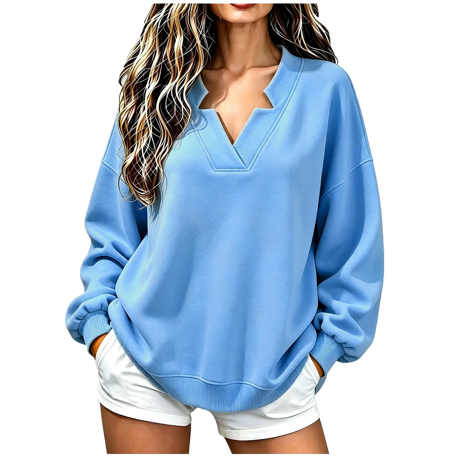 Womens Casual Long Sleeve Tee Shirts Crew Neck Sweatshirts Pullover Tops For Women Lady Zip up Hoodie