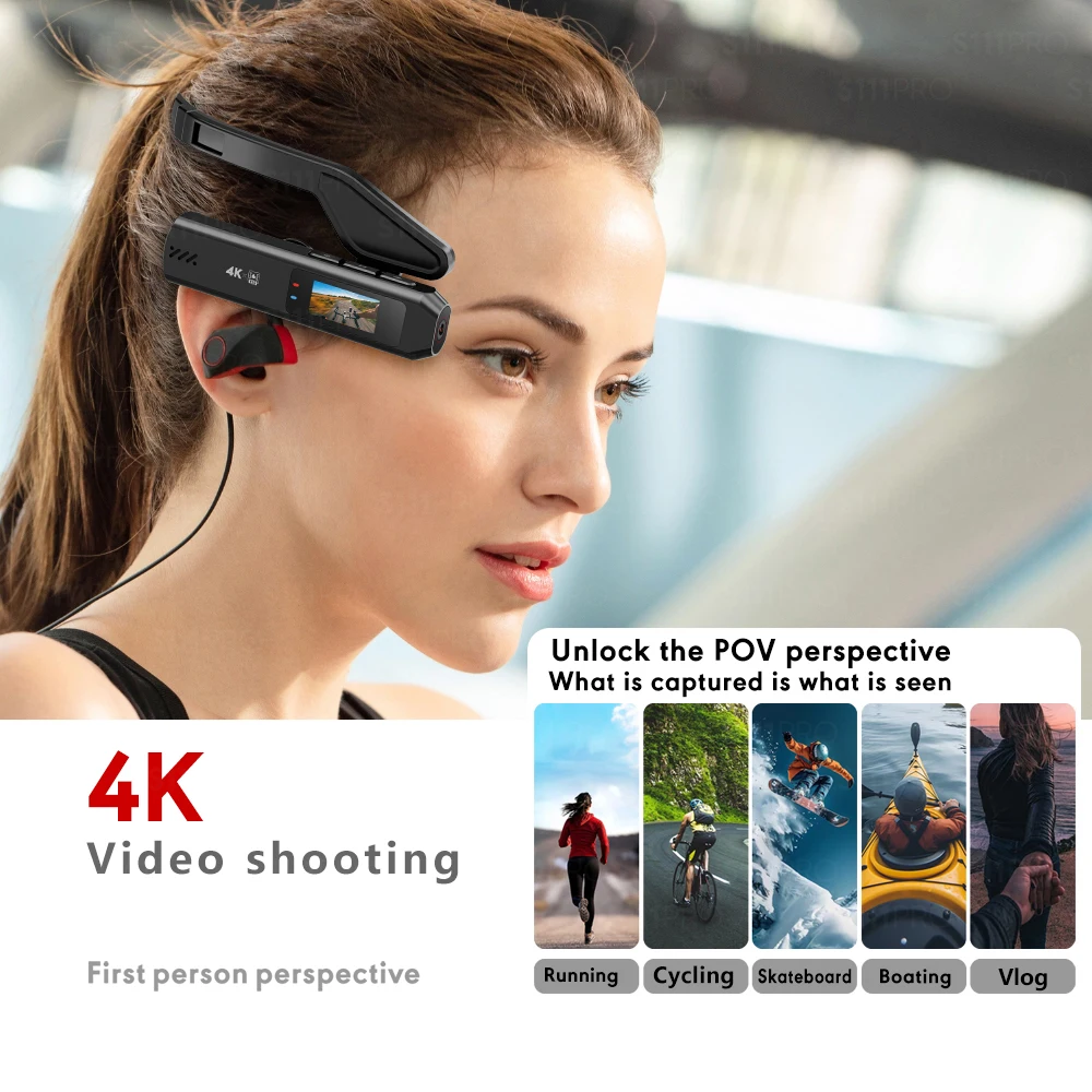 Sportif utilisant une caméra action 4K 128Go noire pour filmer une descente à VTT en montagne