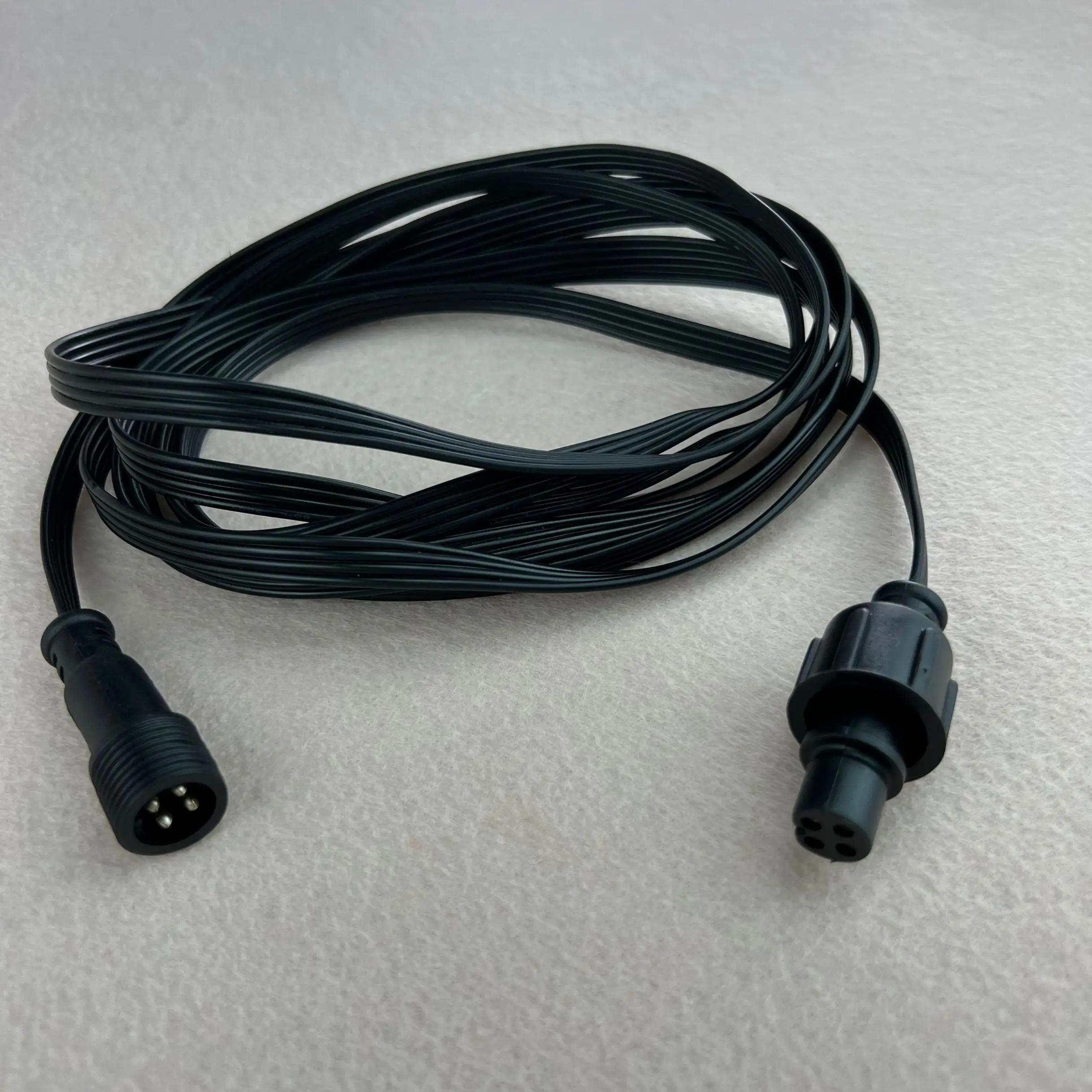 Xconnectタイプブラックフラット18awg 3コア防水延長ケーブル