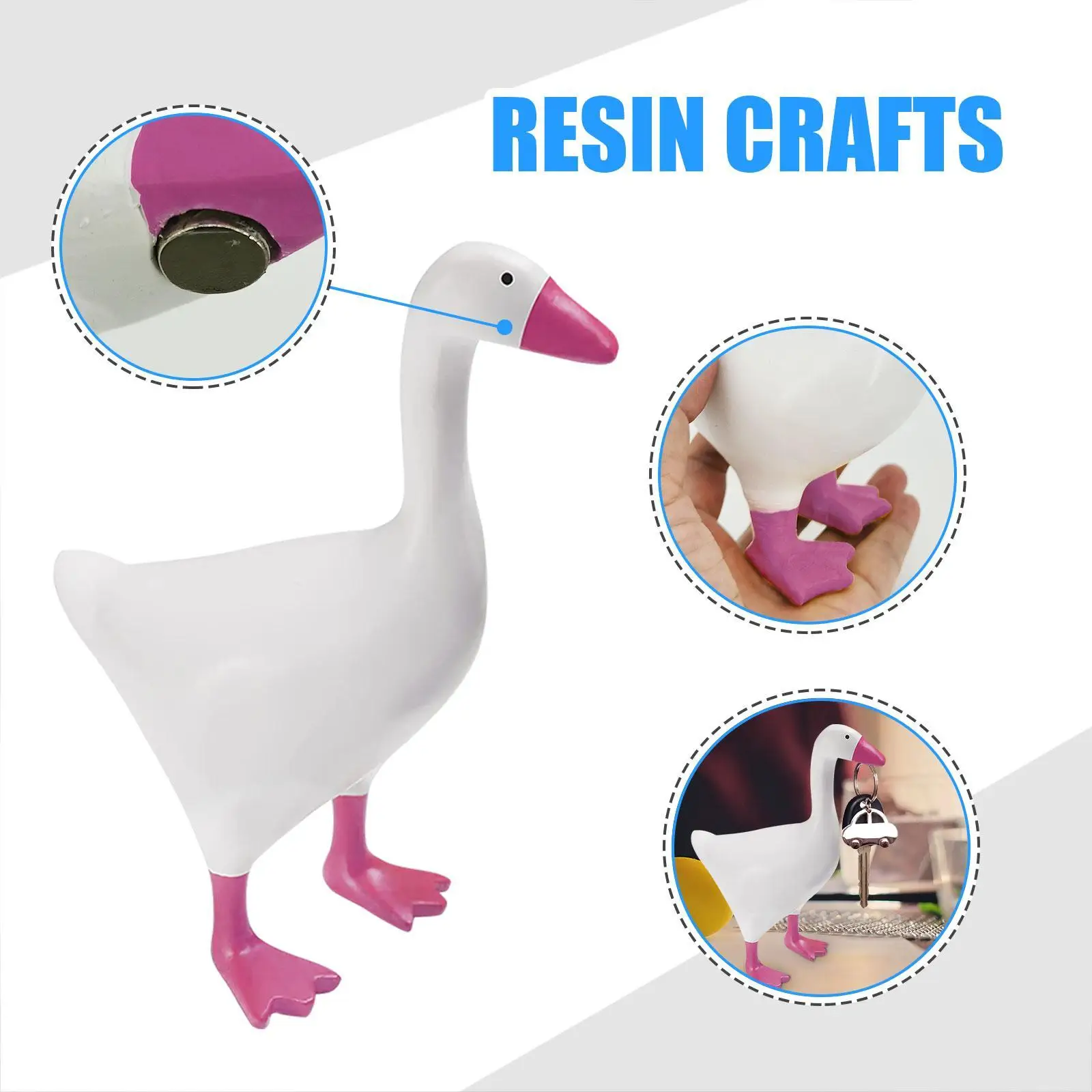 Magnetic Animal Storage Rack Multifunctional Cute Animal Craft Creative Simulation Duck Decor for Keys Glasses Bells