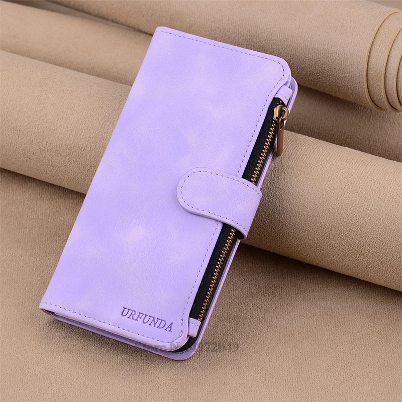 Luxury Leather Flip Wallet Case - Elegant Book Cover Coque s