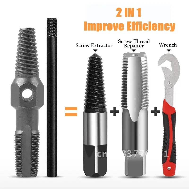 

Double Head Screw Extractor 1/2'' 3/4'' Broken Pipe Take Out And Repair Broken Bolt Damaged Screw Drill Bits Remover Tools