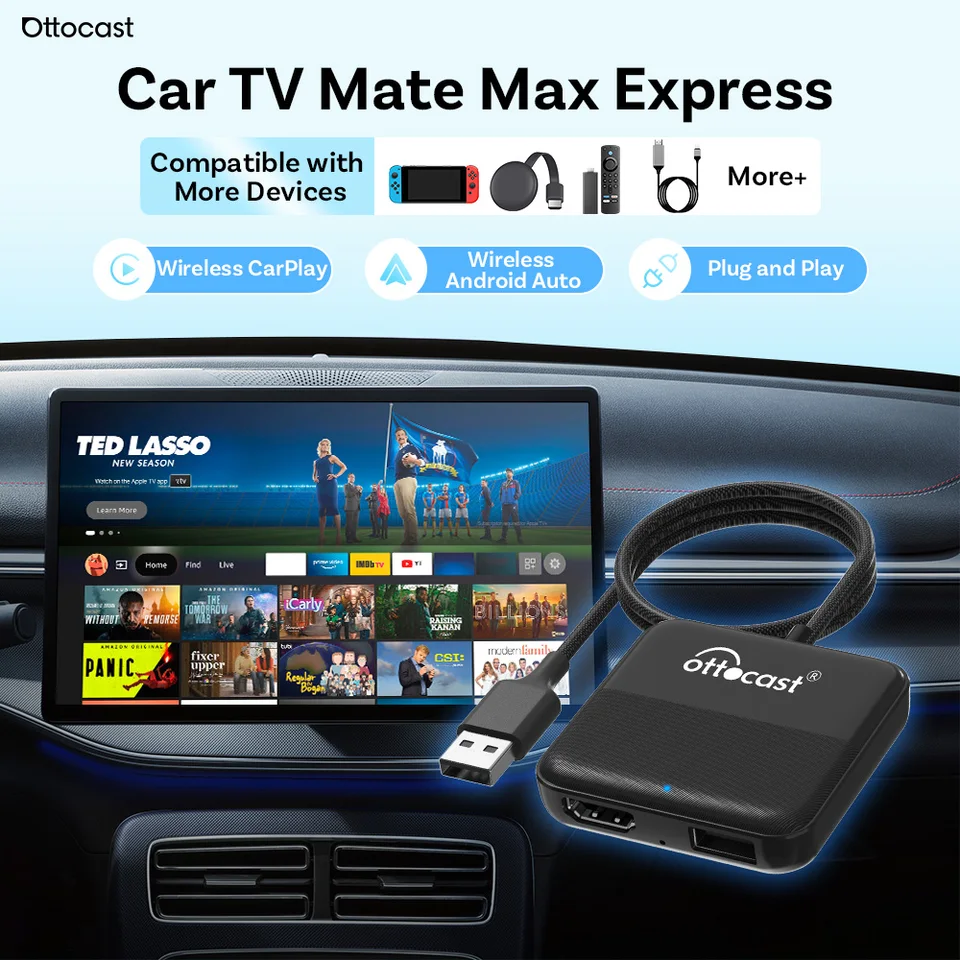 Ottocast Car TV Mate Max Express Wireless CarPlay Android Auto for