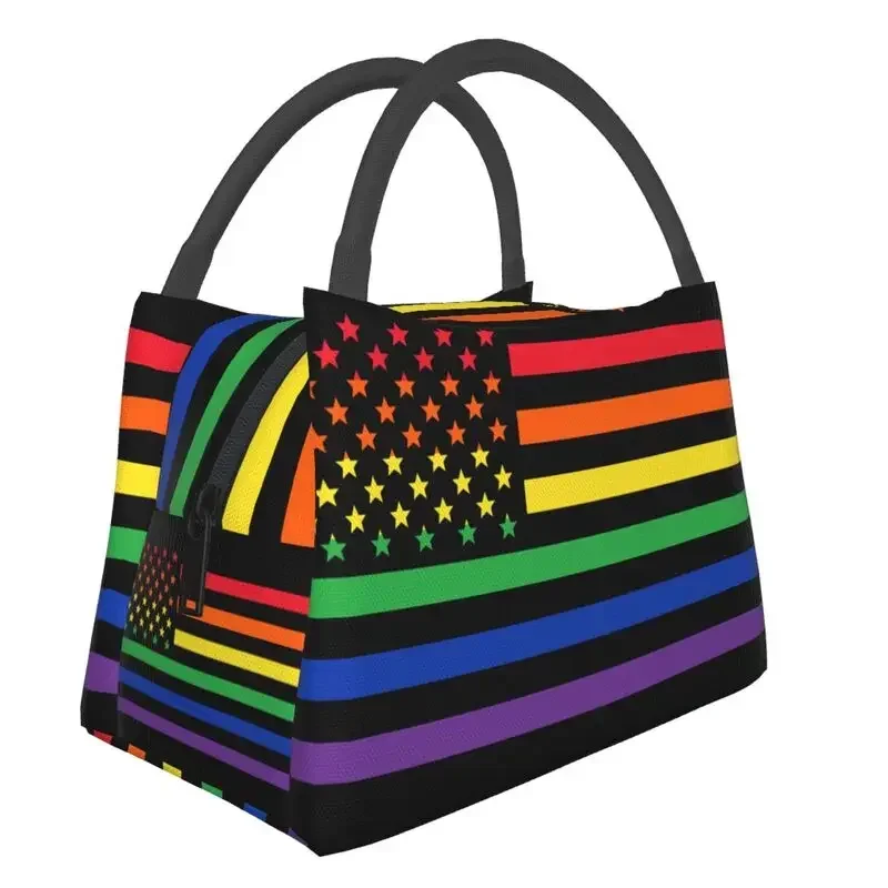 

Love Wins Rainbow Lunch Bag Women Cooler Warm Thermal Insulated Gay Pride Lesbian Lunch Box for School Food Picnic Tote Bag