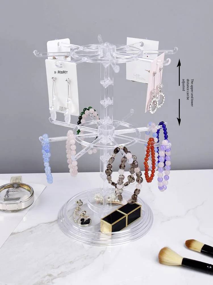 Key Keychain Shelf Home Storage Rack Organizer Earring Necklace Jewelry Rotating Ring Display Holder For Earrings Watch Showcase