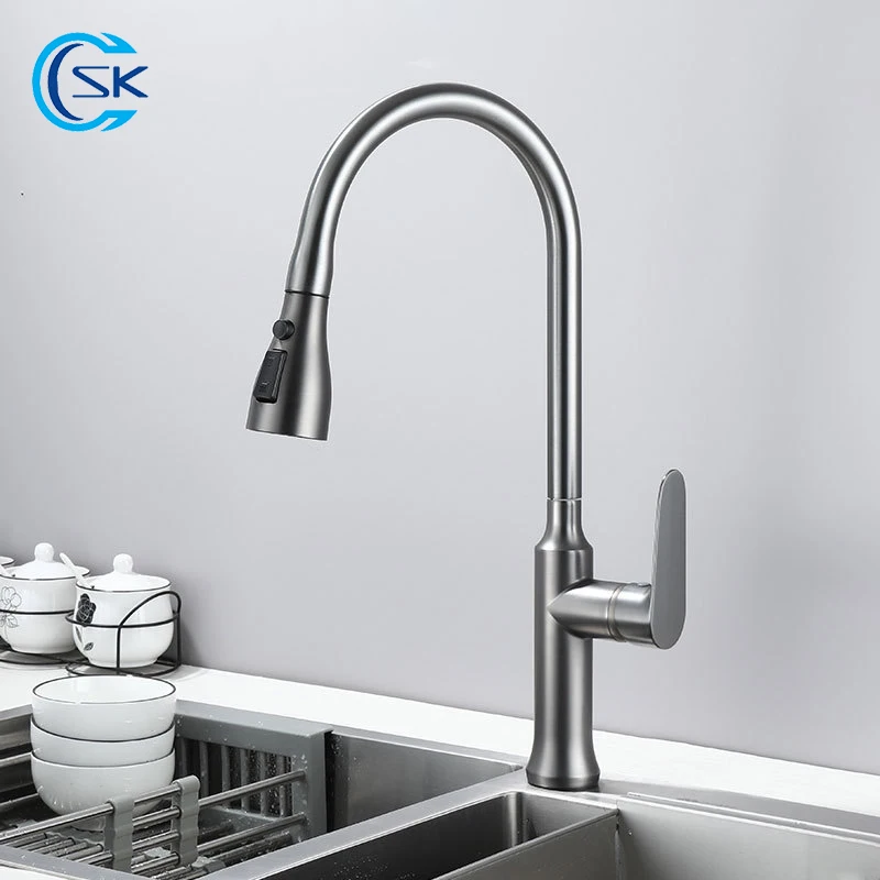 

Black/Chrome Kitchen Faucet 3 Modes Pull Out Kitchen Faucets Brass Cold Hot Water Mixer Tap Stream Sprayer Head Sink Faucet