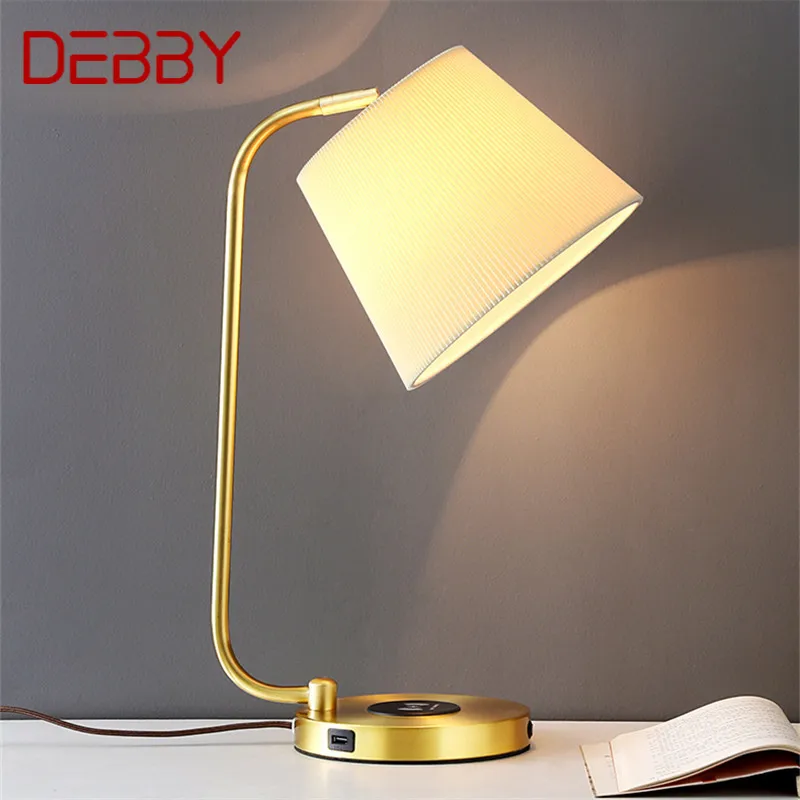 

DEBBY Nordic Brass Table Lamp Modern Simplicity Living Room Bedroom Study LED Originality Desk Light