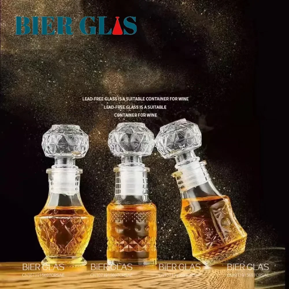 Whiskey Liquor Bottle 50ml Cute Glass Dispenser Mini Alcohol Guest Gift Wedding Decanter Wine Pot Shot Jars Bar Set 5 10 15 Pcs