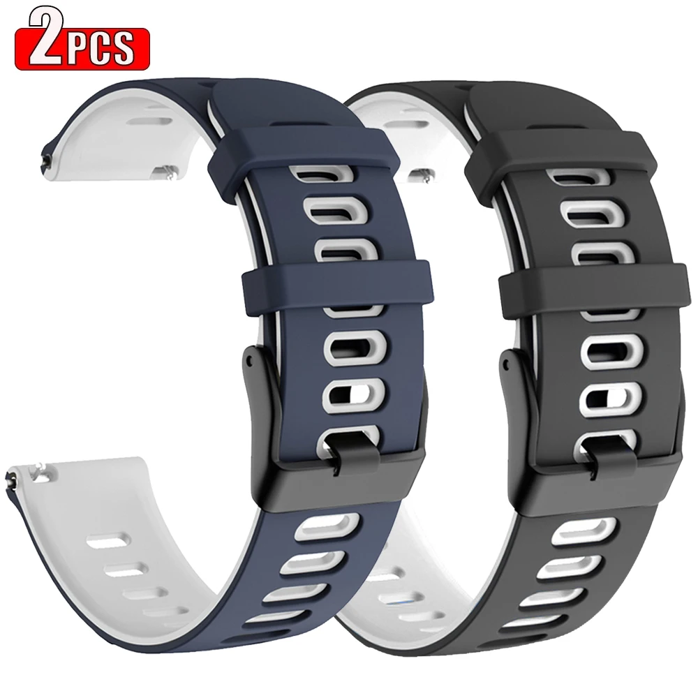 Two-Tone Silicone Sport Watch Strap - Premium Adjustable Bracelet Belt
