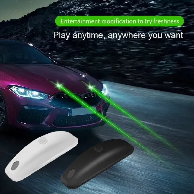 

Car Laser Fog Warning Light Strong Green Decorative Light USB Rechargeable Automotive Roof Laser Anti-Collision Tailgating Lamp