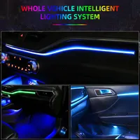 6/18 in 1 RBG 64 Color Car Ambient Lights Interior Acrylic Strip Light Guide Fiber Optic Interior Decoration Atmosphere Lamp