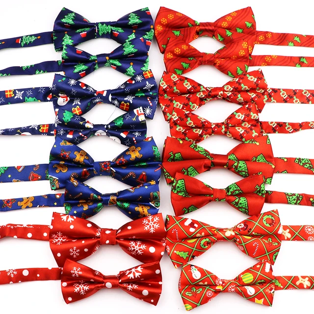 Christmas Polyester Parent-Child Bowtie For Men's Snowflake Pattern Bowtie Neckwear For Wedding Party Suits Tie In Accessories