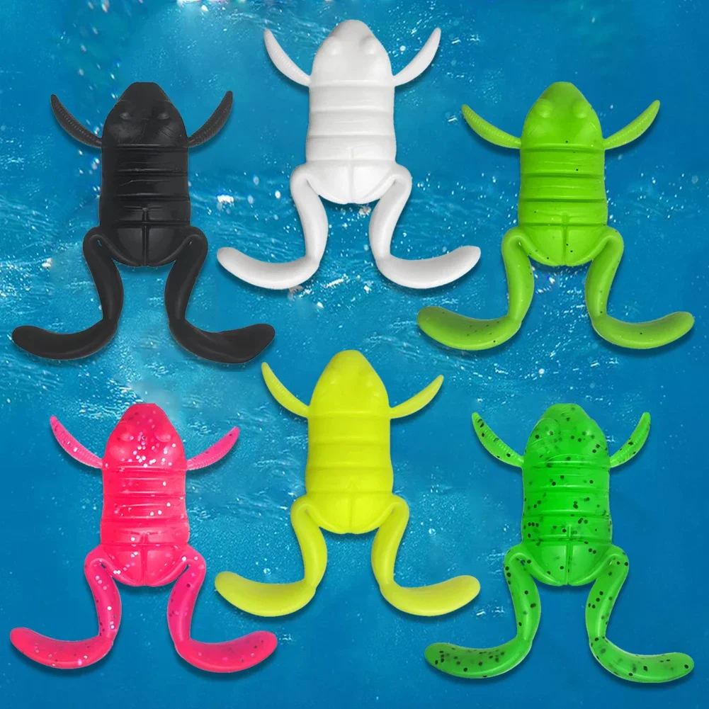 5Pcs Kick-Legged Frog Bait 4cm Frog Luya Floating Bait Attractive Fishing Bait for Saltwater Freshwater Easy to Hook Bass love