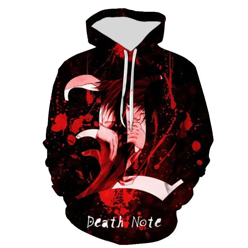 

Death Note 3D Printed Anime Clothes Streetwear Autumn Casual Men Pullovers Long Sleeve Oversized Loose Kids Cartoon Sweatshirts