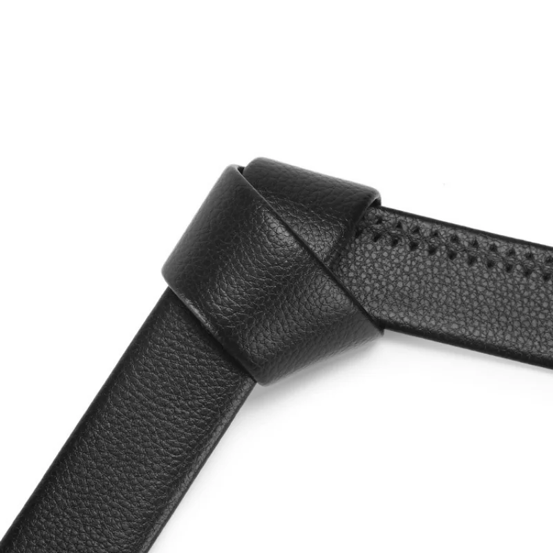 3.5cm Automatic Buckle No Belt Buckle Faux Leather Belt All-match Men's