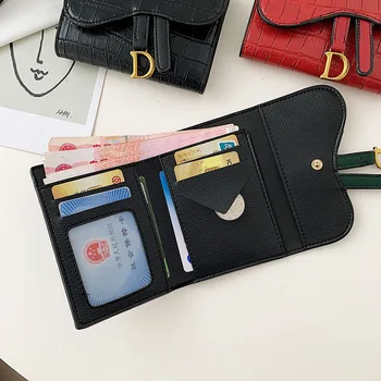 Women's Wallet Short 2023 New Korean Style D Letter Buckle Coins Purses Wallet Card Bag Key Wallet Luxury carteras para mujeres - Image 4