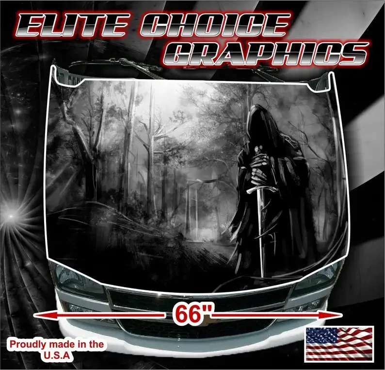 

Grim Reaper Trees Vinyl Hood Wrap Bonnet Decal Sticker Graphic Universal Fit