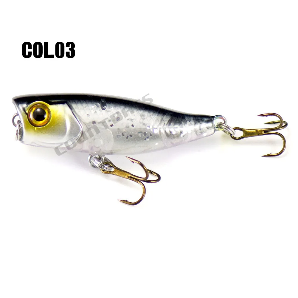 Countbass Popper Fishing Lure 42mm 1-21/32" 3.5g 1/8 oz., With VMC Hooks Topwater Surface Angler's Lures Wobblers For Bass Trout