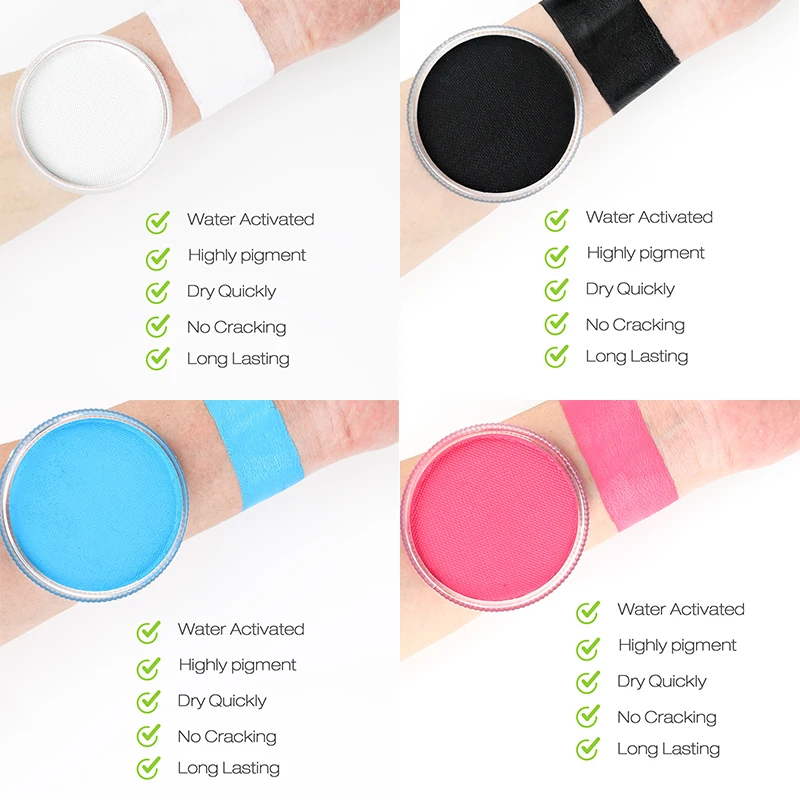 Bowitzki 30g Professional Face Paint Body Paint Water Based Face painting Makeup Safe for Kids and Adults Single Color 3