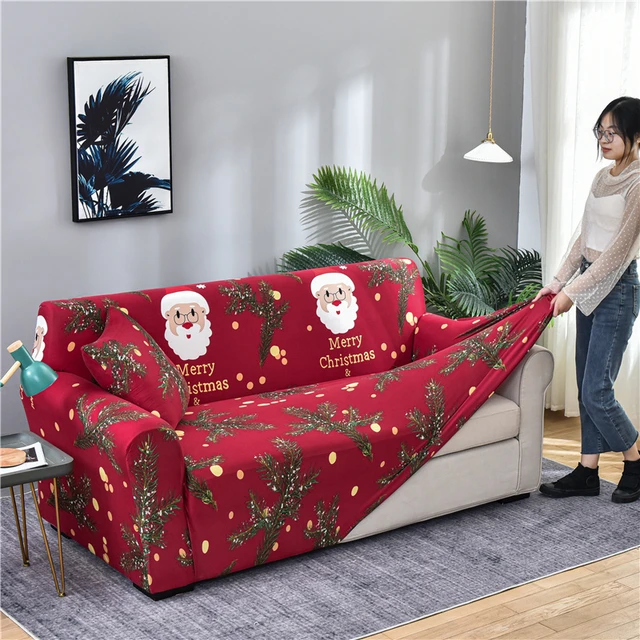 1 2 3 4 posti copridivano natalizio copridivano elastico per soggiorno copridivano  elasticizzato All-inclusive decorazioni per la casa di natale - AliExpress