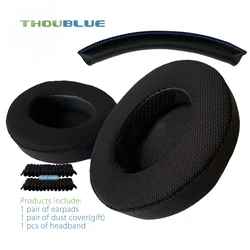 Premium Replacement Memory Foam Ear Pads - Silver Edition (5 and blue band)