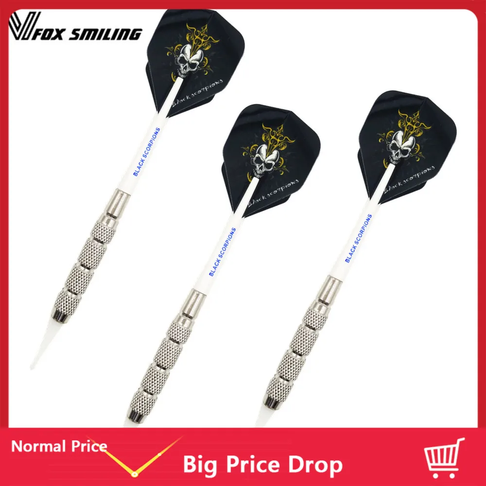 

3PCS Professional Darts 18g Soft Darts Electronic Soft Tip With Brown Skull Pattern Flights