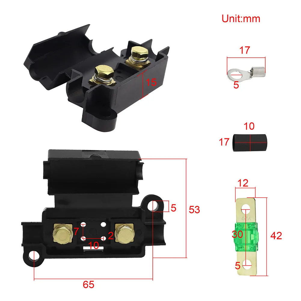 40A MIDI SICHERUNG KIT 4 ANS Halter 7X40 AMP Sicherungen Zu Anzug