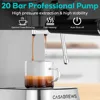 20 Bar Espresso Machine with Milk Frothing System, Stainless Steel, Silver, New 3