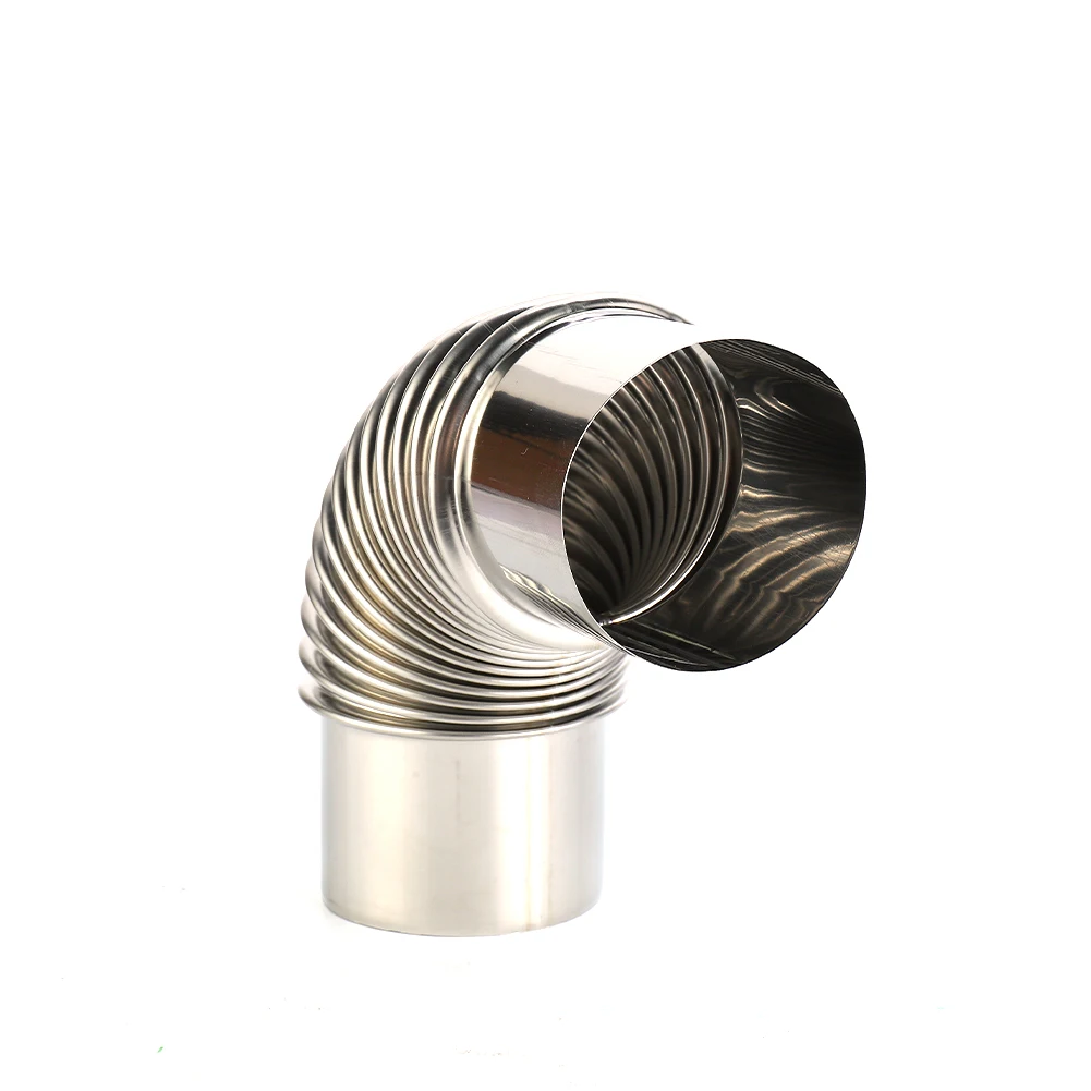 90 Degree Flue Elbow Pipe Chimney Liner Bend Stainless Steel Multi Flue Stove Pipes Wood Stoves Chimney 60/70/80mm