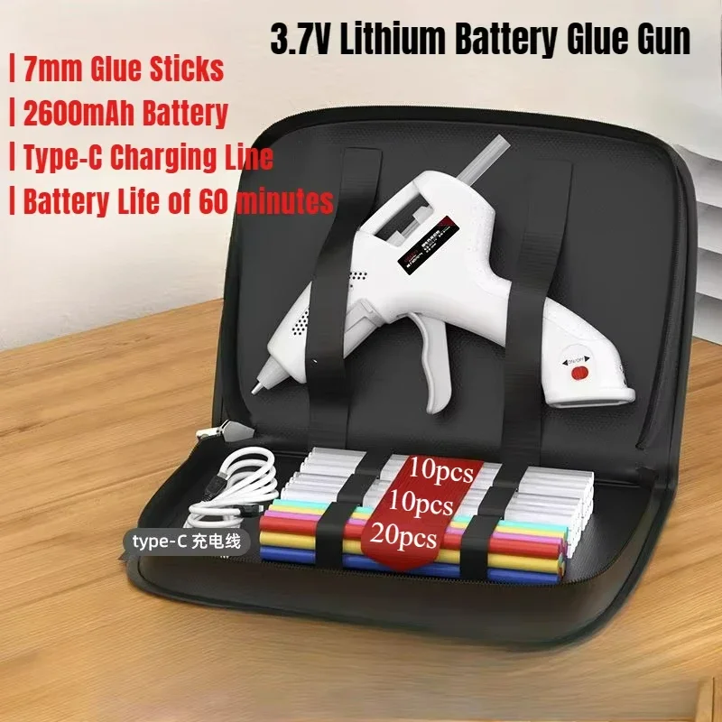 7mm Cordless Glue Gun 3.7V Fast Heating Rechargeable Hot Silicone Gun