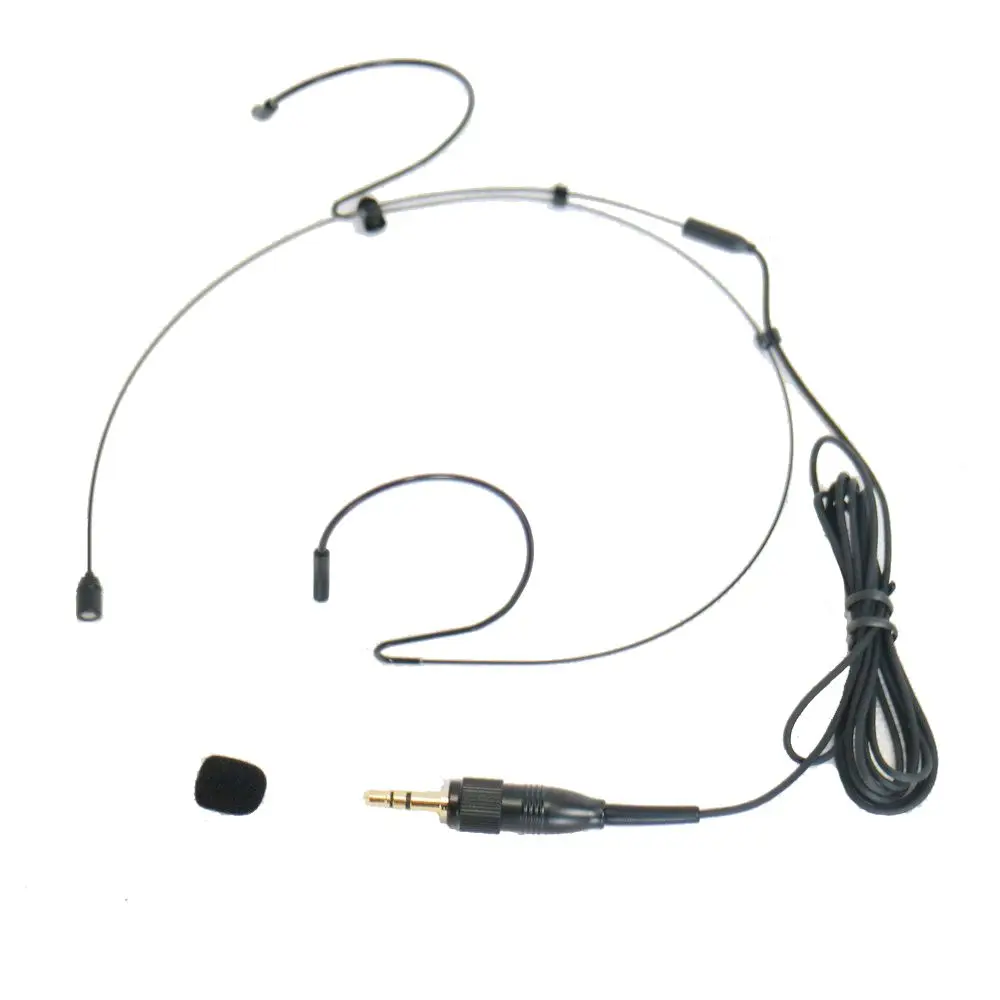 

Black Double Ear Hook Headworn Microphone For Sony UTX V1 D21 D11 UWP Sennheiser G2 G3 G4 EW Wireless System 3.5mm Stereo Lock