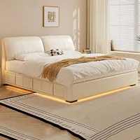 Lit de sommeil simple, design moderne et luxueux, gain de place, lit double queen size, lit de massage, meubles en bois avec rangement, meubles tendance 5