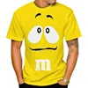 2024 Funny M&M's Chocolate Bean Cartoon 3D Printed T-shirt Unisex Casual Short Sleeve T-shirt Fashion Personalization Tops 1