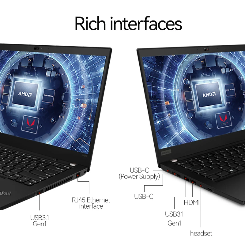 Lenovo Thinkpad T495 슬림 노트북, AMD R5 PRO 3500U, 8GB 256GB SSD, 14 인치 FHD LED 사무실 노트북