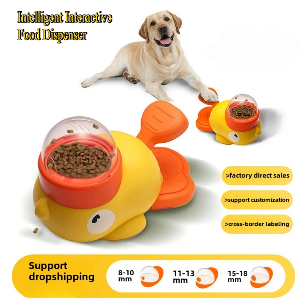 Pet Snack Feeder Dog Food Dispenser Automatic Feeder Puppy Cartoon Duck Design Used to Train Dogs Accessories Cats Cat Supplies 2