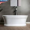 59" Acrylic Bathtub with Non-Slip Design High Gloss White Finish and 53 Gallon Capacity 1