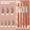 KADS Kolinsky Acrylic Nail Brush for Manicure Powder CRIMPED ROUND Red Wood Handle Professional Tool Manicure Brushes 2