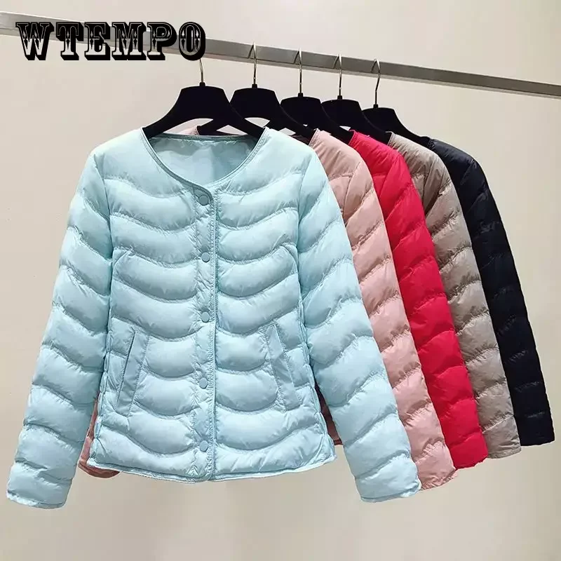 

WTEMPO Women's Long Sleeve Padded Coat Casual Winter Fall Quilted Jacket Button Down Puffer Outwear Lightweight Parkas Cardigan