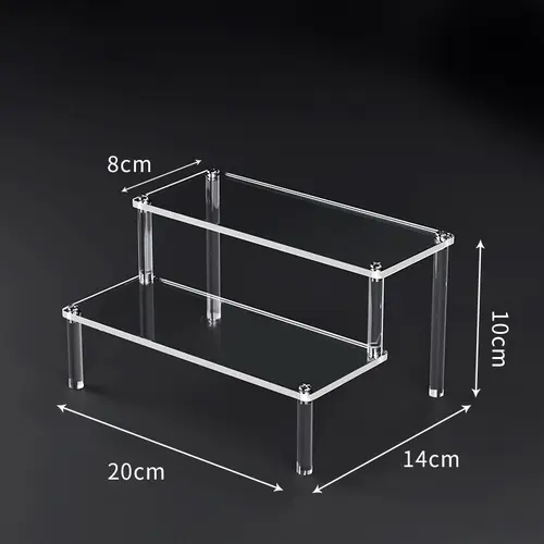 1-5 Tier Acrylic Display Risers Clear Shelf Doll Clay Figurine Display Stand for Desserts Perfume Organizer Showcase W-10 - Image 8