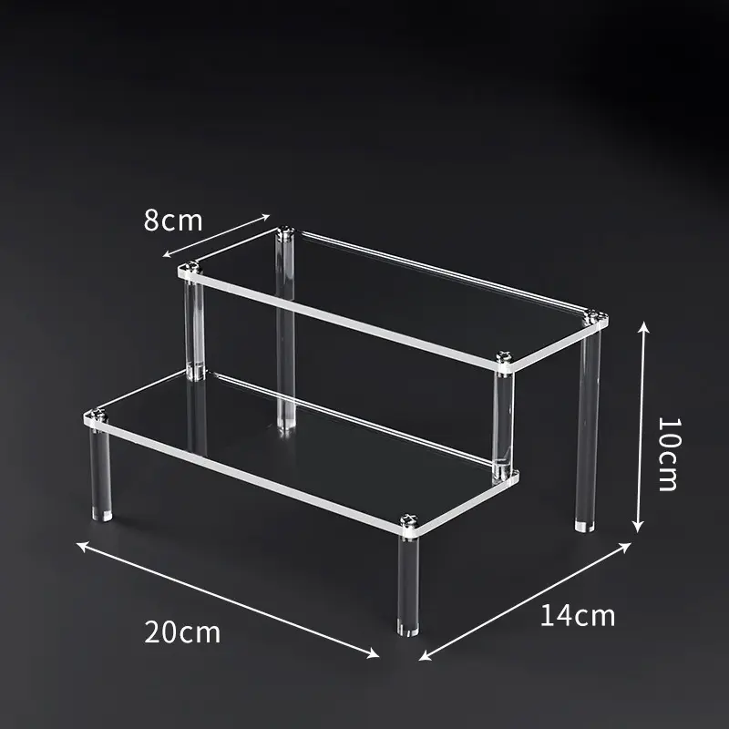 1-5 Tier Acrylic Display Risers Clear Shelf Doll Clay Figurine Display Stand for Desserts Perfume Organizer Showcase W-10 - Image 8